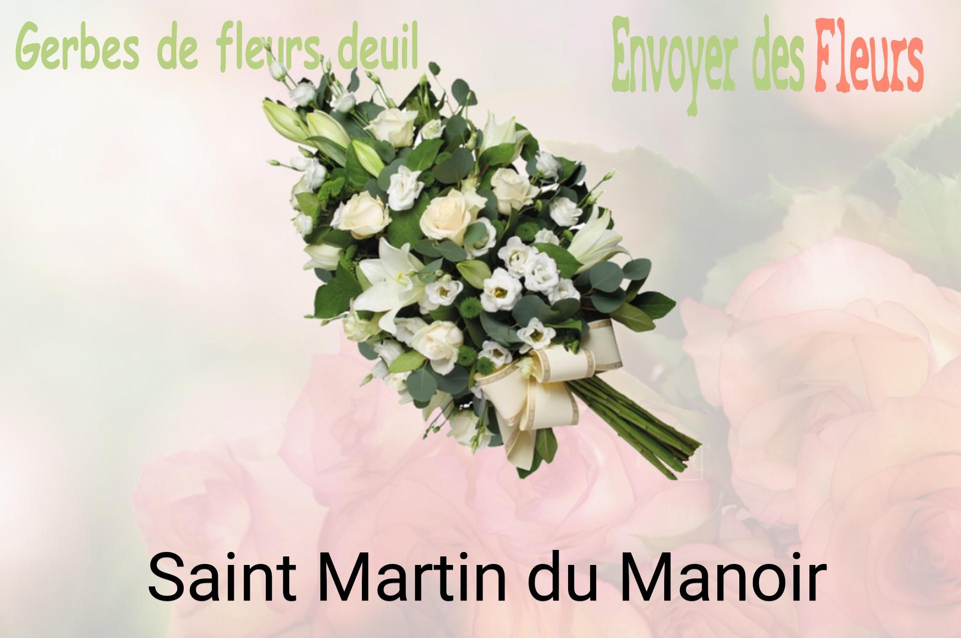 Gerbe de fleurs de deuil livrée à Saint-Martin-du-Manoir